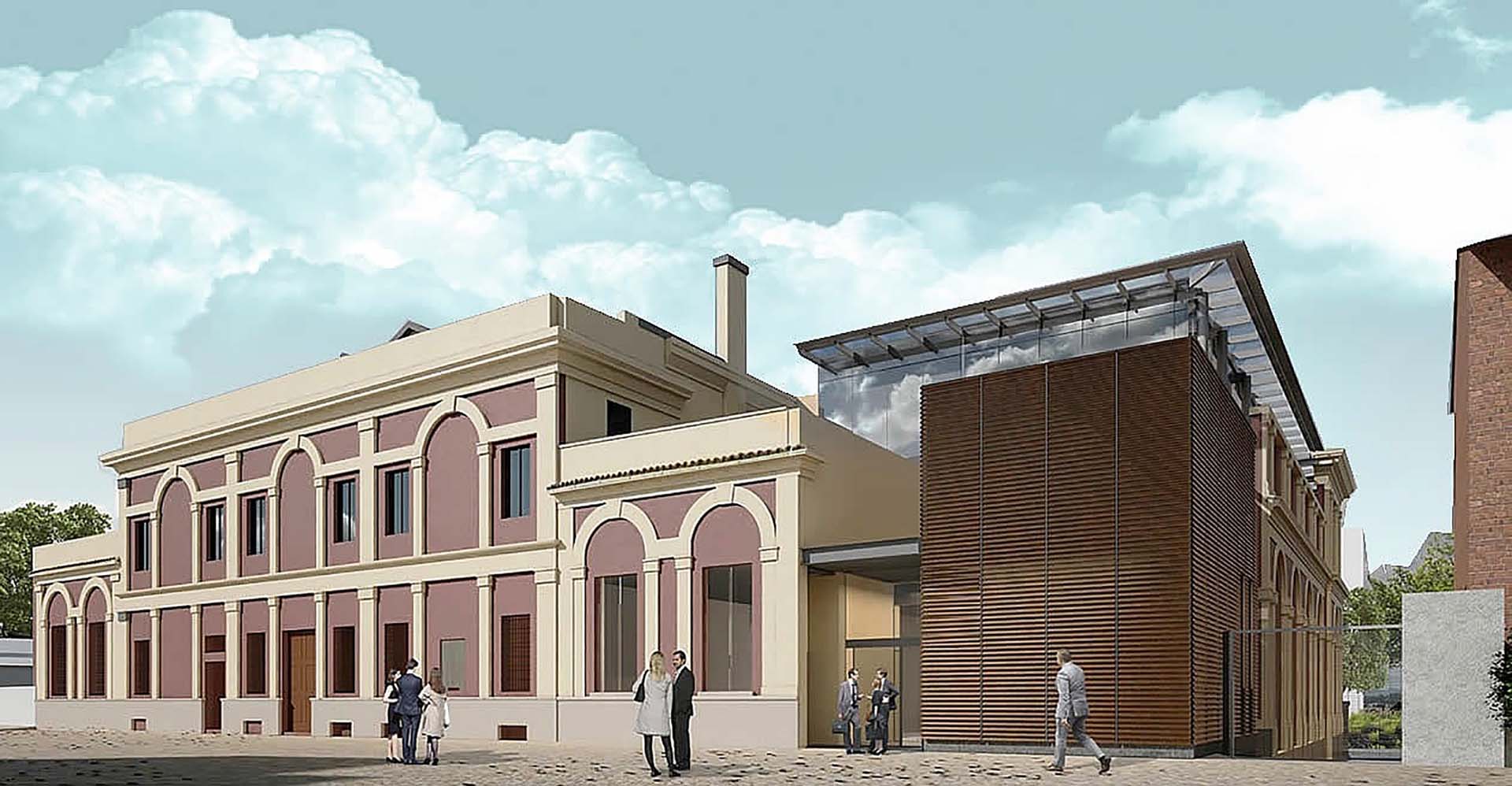 Il risultato del rendering realizzato per la progettazione del piano di recupero di un ex cinema a Bologna