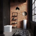 lavabo in ceramica the new yorker in versione freestanding con wc