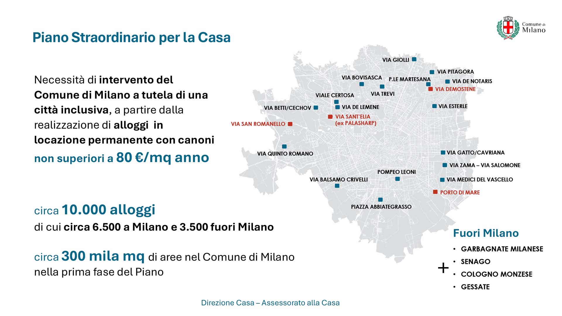 Le aree interessate dal Piano Casa Straordinario del Comune di Milano