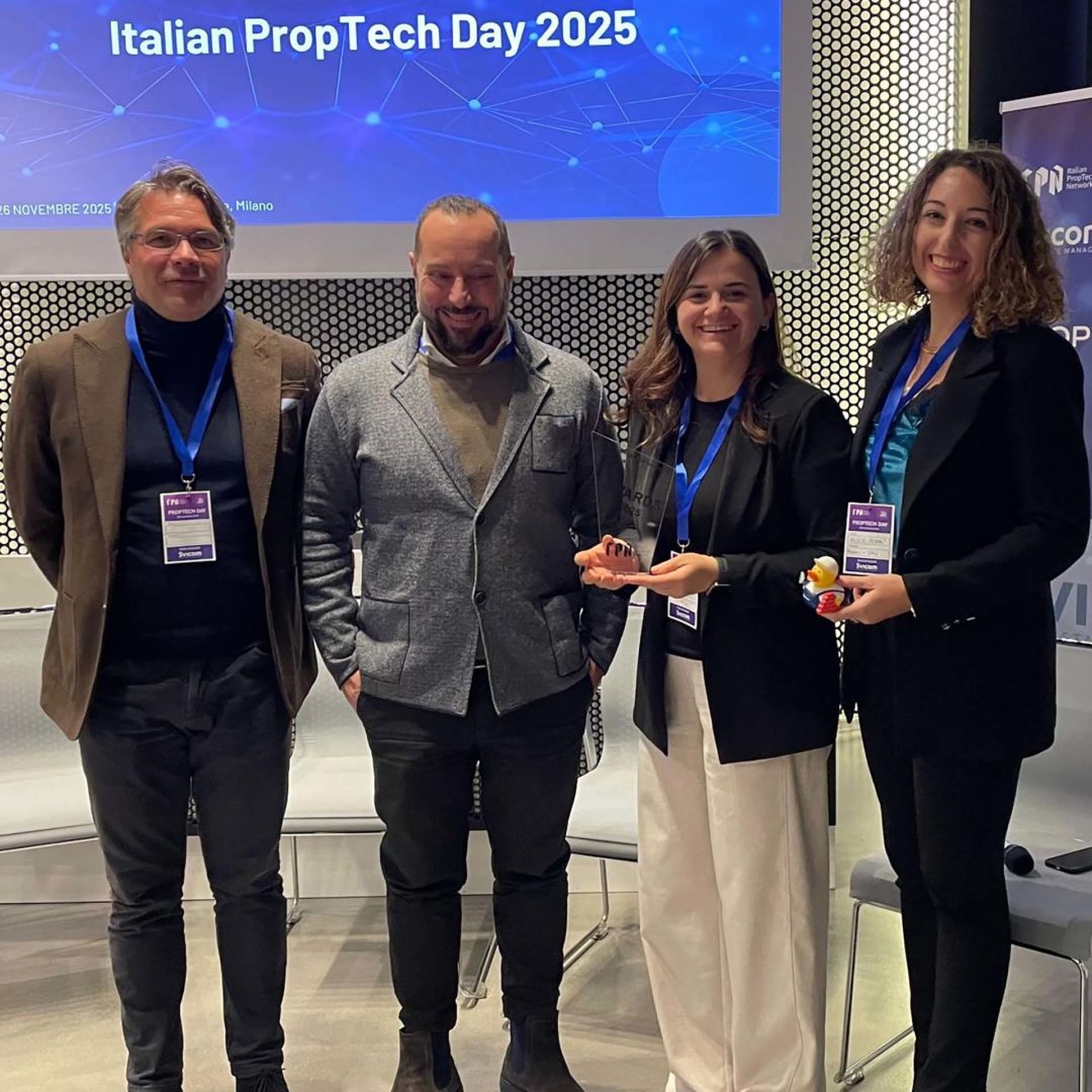 Da sinistra: Stefano Bellintani (Ipn), Fabio Arancio (Planradar), Giuliana Gjetja (Planradar) e Alice Paola Pomè (Ipn)